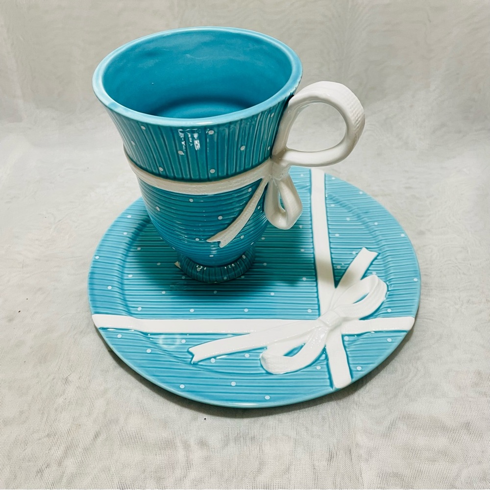 Department 56 Tiffany Blue Collection Snack Set, NWT